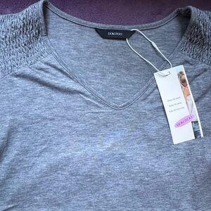 Women's Gray V-Neck Top